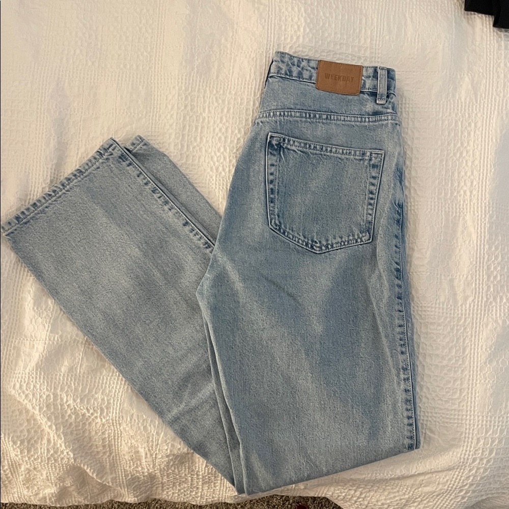 Weekday Light Blue Straight Leg Jeans